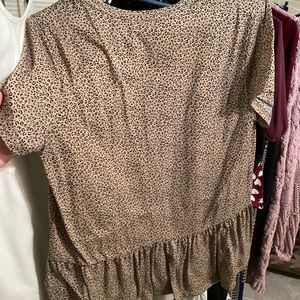 Leopard Print Tee, Ruffle Bottom